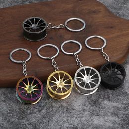 Keychains Wheel Key Chain Transmission Disc Keychain Car Turbo Hub Brake Pendant Absorber Holder Ring