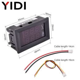 0.56'' LED Display Digital Voltmeter Ammeter DC 0-100V 0-50A 0-100A Red Blue Current Voltage Meters Tester Detector with Shunt