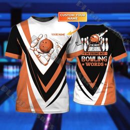 Summer Latest Mens t shirt Customised Name Bowling Player 3D All Over Printed Unisex Casual Tshirt Gift For Bowling Lovers DW204