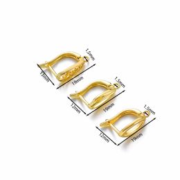 10Pcs/Lot 12*19mm Gold Color French Earrings Clasps Hooks D Drop Shape Earring Hooks for DIY Earring Jewelry Making Accessories