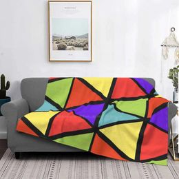 Blankets Colourful Triangular Design Air Conditioning Blanket Fashion Soft Es Artistic Pattern Lgbtq Cube Cool Stainedglass Indie