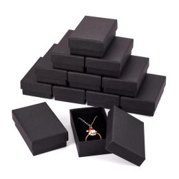 18/24pcs Tan Black White Cardboard Jewellery Box Marble White Ring Necklace Bracelet DIY Gift Jewellery Storage Packing Supplies