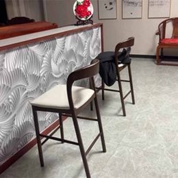 Solid Wood Modern Counter Bar Stools Kitchen Designer Computer Lounge Bar Chair Single Soft Party Taburete Alto Home Furniture