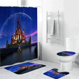 Shower Curtains Fantasy Castle Bathroom Curtain Set Fairy Tale Abstract Romantc Landscape Colorful Decorative Fabric