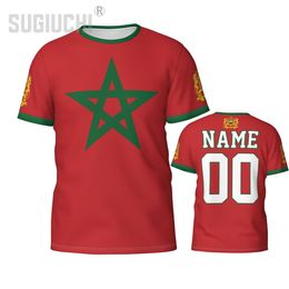 Custom Name Number Morocco Flag Emblem 3D T-shirts Clothes For Men Women Tees jersey Soccer Football Fans Gift T shirt