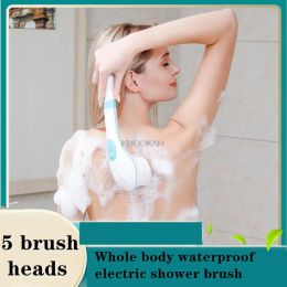 Massager Electric Waterproof Bath Brush Silicone Bath Body Brush Bath Sponge Handle Exfoliating Scrub Automatic Massage Cleaner Matte