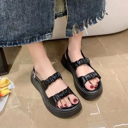 Dress Shoes Sandals Ladies Open Toe Fashion Classic Solid Colour Retro Roman Summer Women Brand Platform 2024