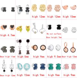 2021 100 925 sterling silver bear earrings fashion classic perforated earrings Jewellery manufacturer whole9453303