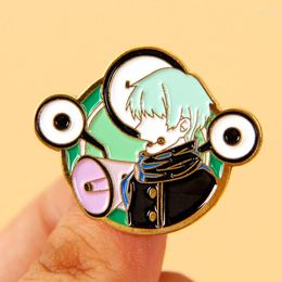 Brooches Jujutsu Kaisen Gojo Satoru Enamel Brooch Pin Jacket Lapel Hard Metal Pins Badges Exquisite Jewelry Accessories Gifts