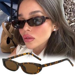 Sunglasses Sexy Small Oval Women's 2024 Fashion Leopard Brown Sun Glasses Female Retro Colourful Shade Eyeglass UV400