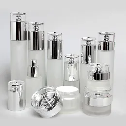 Storage Bottles Perfume Bottle 20 Ml With Spray Pump Clear Frosted Glass Lotion
