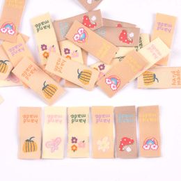 50Pcs Lovely Mushroom/Banana/Flower Embroidery Cloth Labels For Sewing Supplies Garment DIY Bags Hats Accessories Handmade Tags