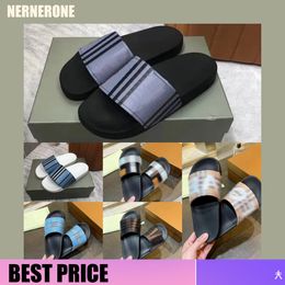 Flat Flip double Luxury Slipper Designer shoe for woman man rubber slide Slippers Sandals summer sandale beach shoe plaid Sandal shoes eur 35-45 classic daily