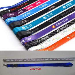 50 PCS Customized Logo Lanyard Full Color Printing Company Logo 2cm Wide Personalized Neck Strap For Key Chain Staff ID Card