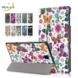 Case New Ultrathin Printed PU Leather Case For Samsung Galaxy Tab A 10.5 2018 T590 T595 T597 Magnet Smart Tablet Cover+Film+Stylus