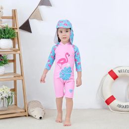 Baby Girl Boy Swimwear With Cap Sets Surfing Wear Shark Swimming Suit Infant Toddler Kids Children Sunscreen Beach Bathing Suit