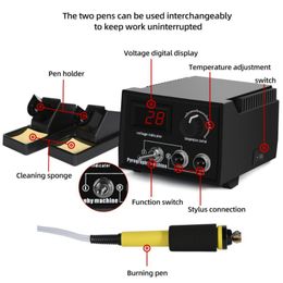 New Pyrography Machine Wood Burning Pirograbador Adjustable Temperature Burner Wood Cautery Pyrography Pen Gourd Crafts Tool Set