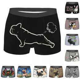 French Bulldog Yoga Underwear Male Sexy Print Customised Pet Dog Boxer Shorts Panties Briefs Breathbale Underpants