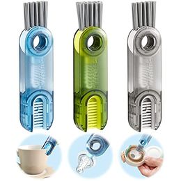 3 in 1 Bottle Gap Cleaner Brush Multifunctional Brush Cup Crevice Cleaning Tools Mini Silicone Cup-Holder Cleaner