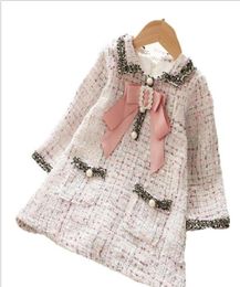Toddler Girl Dresses Long Sleeve Plaid Bow Kids Party Dresses Fashion Boutique Girls Fall Dress Princess Costume 2 3 4 5 6 Year T17135035
