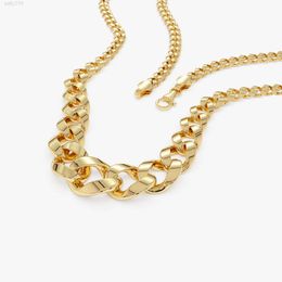 VLOVE 14K Gold Chain Wholesale Necklace 14k 18k Wide Graduating Curb Link Chain Necklace 12MM - 5MM