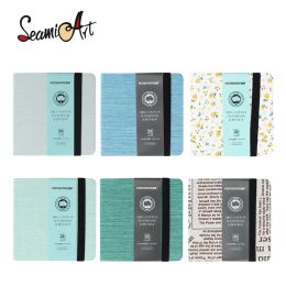 Notebooks SeamiArt Potentate Mini Square Watercolor Journal Drawing Notebook Sketch Pad 100% Cotton 300gsm Hot Cold Press