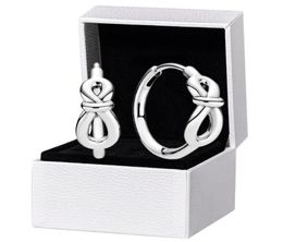 925 Sterling Silver Infinity Knot Hoop Earrings Original box for Women Girls Earring4768739