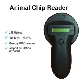 134.2KHz Pet ID Reader FDX-B Memory 8000 records Handheld Microchip Scanner Reader for Dog Cat Horse