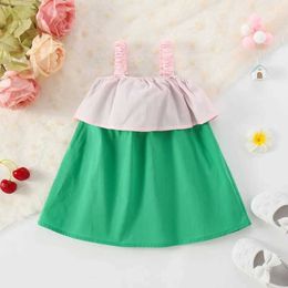 Girl's Dresses Girls Summer Halter Dress Three Small Flowers Korean Version Embroidery Lace Sleeveless Childrens Skirt New Childrens Wear