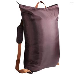 Laundry Bags Zipper Design Hanging Travel Oxford Cloth Portable Adjustable Strap Backpack Storage Foldable Outdoor With Handle Solid
