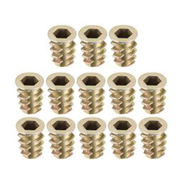 Uxcell 20/30/50pcs Zinc Alloy Threaded Insert Nuts Hex Socket Hex Drive Head Furniture Nuts For Wood Furniture M4 M5 M6