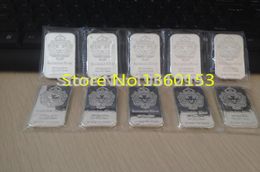 Non Magnetic Seal package 10pcslot Non Magnetic lion bar design Scottsdale Silver Plated 1oz bullion bar5822205