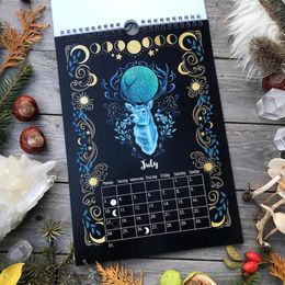 Creative Dark Forest Lunar Calendar 2023 Wall Calendar Diary Learning Work Daily Calendar Time Planning Wall Decor New Year Gift