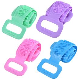 Magic Silicone Bath Belt Brushes Rubbing Back Mud Peeling Body Massage Shower Scrubber Skin Cleaning Bath Shower Brush Tools