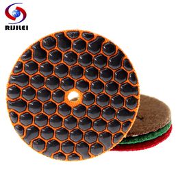 10PCS 3Inch Dry Polishing Pad For Granite Marble 4 Step Super Sharp Wall Diamond Sanding Disc For Sintered Stone