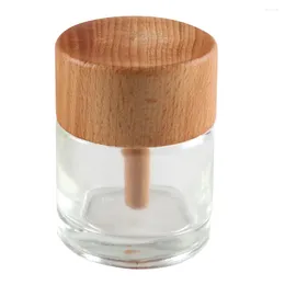 Storage Bottles Bottle Wooden Cover Bedroom Empty Diffuser Reed Essential Oil Cylindrical Glass Round Container