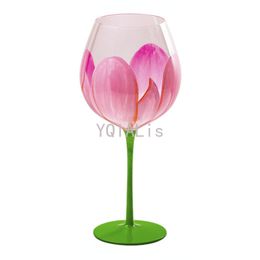 Painted Mediaeval tulip goblet 400-800ML high-value crystal glass juice glass home red wine glass