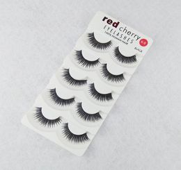 Red Cherry 5 Pairs False Eyelashes 18 Styles Black Cross Messy Natural Long Thick Fake Eye lashes Beauty Makeup High Quality9331312