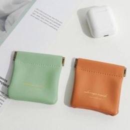 Storage Pouch Magnetic Closure Eco-friendly Convenient Faux Leather Small Female Cosmetic Bag Storage Bag for Daily Use