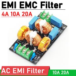 4A 10A 20A 3-stage EMC EMI Power Philtre Board AC 110V 220V Electromagnetic Interference Power Purifier Philtre Noise Amplifier