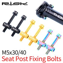 2pcs M5*30/40 Titanium alloy Bicycle Seat Post Fixing Bolts MTB Road bike Seatpost Saddle Fixed Screws