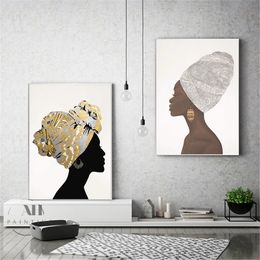 Modern Simple Figure Canvas Painting Abstract African Women Wall Art Poster For Living Room Wall Decorative Pictures Home Decor