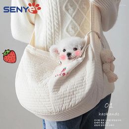 Cat Carriers Bag Outing Carrying Dog Backpack Shoulder Canvas Diagonal Teddy Pet Products