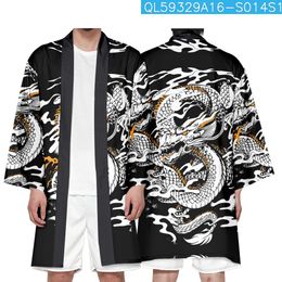 Asian Clothing Japanese Samurai Tiger Print Kimono Streetwear Beach Cardigan Yukata Men Women Cosplay Haori Harajuku Tops