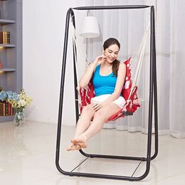 Outdoor Swing Chair with Stand Hanging Chairs Folding Garden Yard Furniture Leisure Hammocks Balcony Indoor Swing Hanging Chair