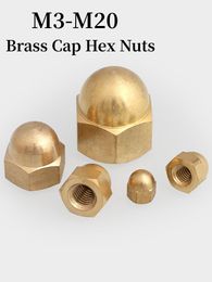 Brass Cap Hex Nuts Decorative Dome Head Cover Semicircle Acorn Nut DIN1587 M3 M4 M5 M6 M8 M10 -M20