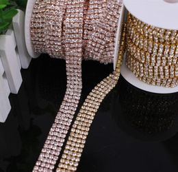 Wedding Sashes 5 YardRoll 24 Row Rhinestone Trim Applique Crystal Chain Clear Close Cake Ribbon Costume Dress1672547