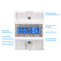 New Model 230/400V 100A LCD Digital Display with Backlight Power Metre in Energy Metres Smart Electric Metre 3 Phase Kwh Metre