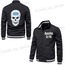 Men's Jackets 2024 spring and autumn New Famous Wrestler Steve Austin Mens Windbreaker jacket Strt Sports Casual coat T240411