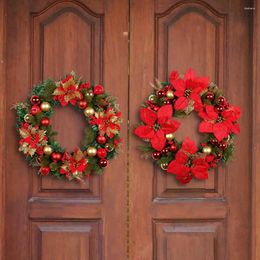Decorative Flowers Round Christmas Wreath Garden Wall Festive Flower Indoor/outdoor Garland Decoration For Front Door